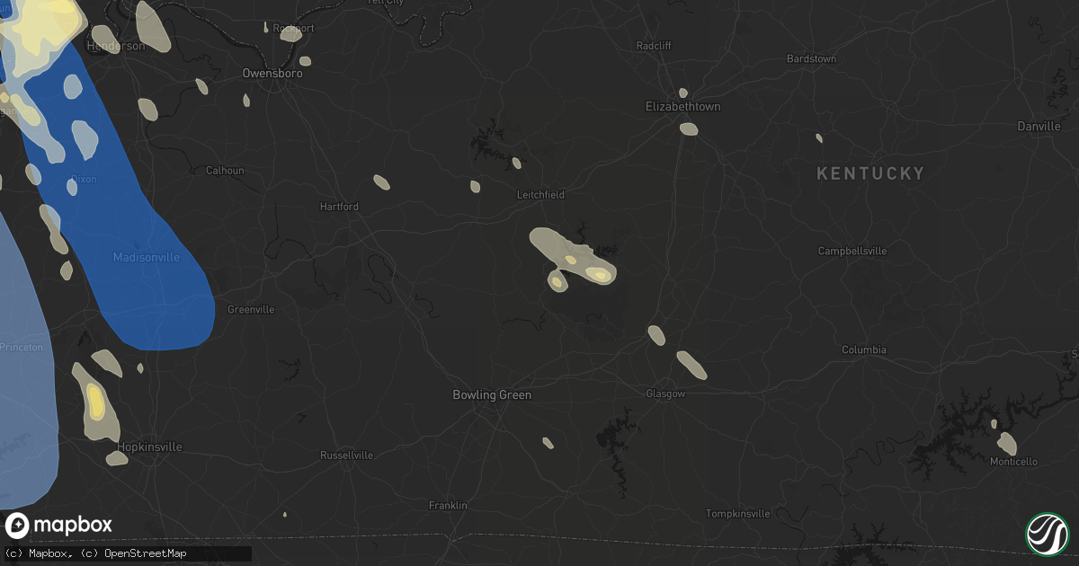 Hail map in Sweeden, KY on July 26, 2026