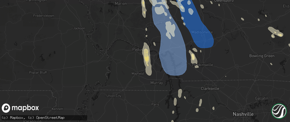 Hail map in Symsonia, KY on July 26, 2026