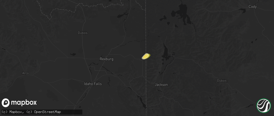 Hail map in Tetonia, ID on July 26, 2026