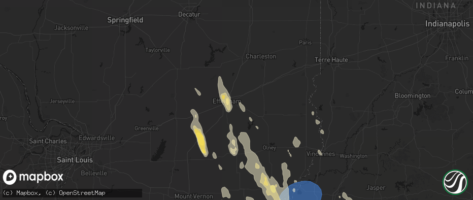 Hail map in Teutopolis, IL on July 26, 2026