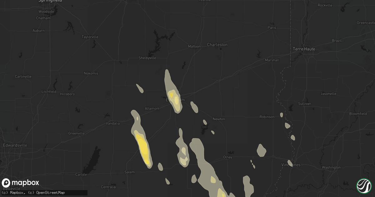Hail map in Teutopolis, IL on July 26, 2026
