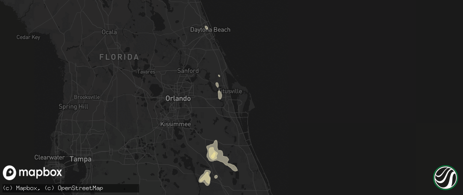 Hail map in Titusville, FL on July 26, 2026