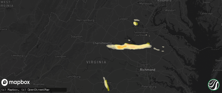 Hail map in Troy, VA on July 26, 2026
