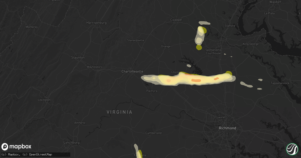 Hail map in Troy, VA on July 26, 2026