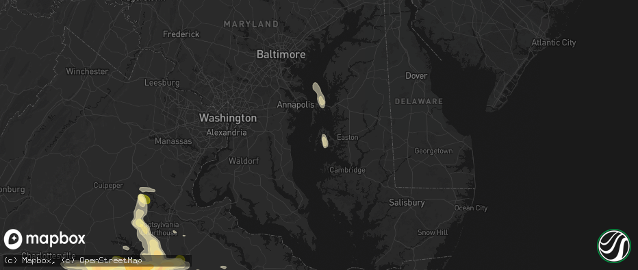 Hail map in Wittman, MD on July 26, 2026