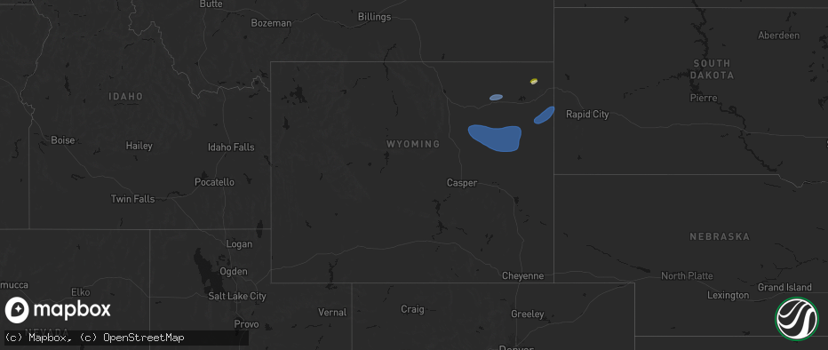 Hail map in Wyoming on July 26, 2026
