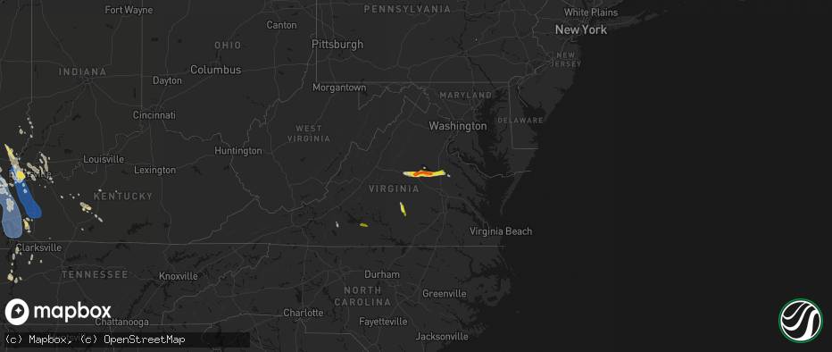 Hail map on July 26, 2026