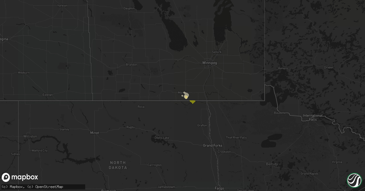 Hail map on July 26, 2026