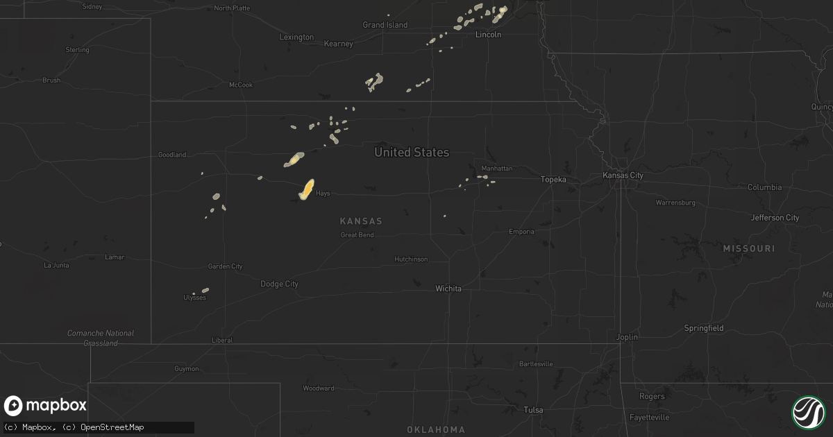Hail map in Nebraska on July 27, 2011