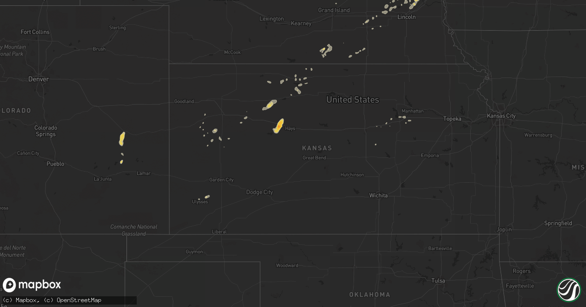 Hail map on July 27, 2011