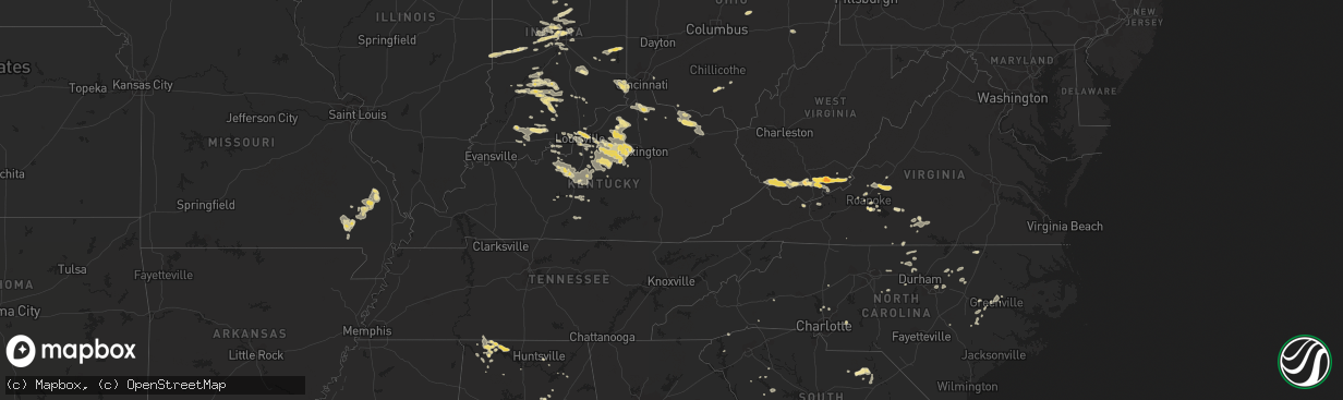 Hail map in West Virginia on July 27, 2012