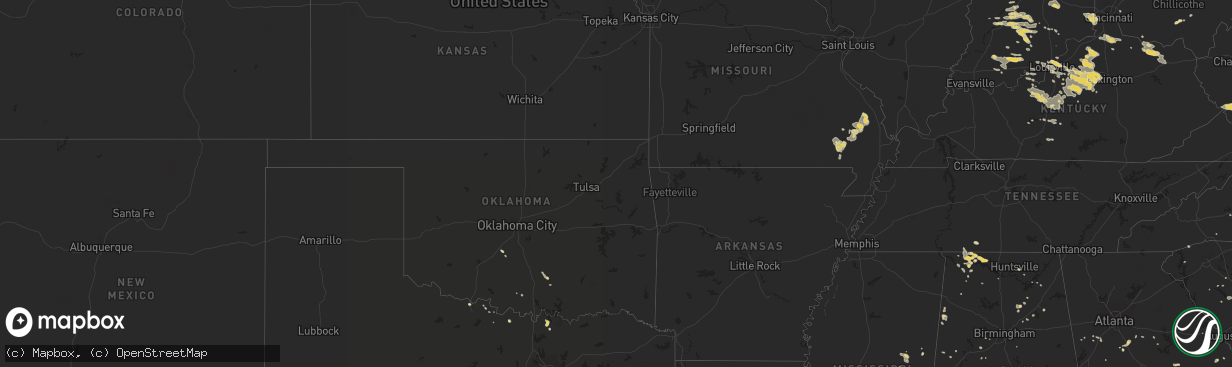Hail map on July 27, 2012