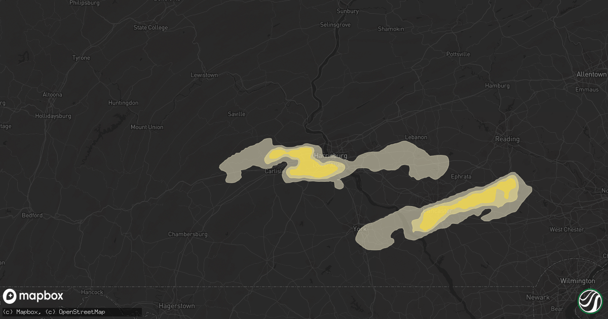 Hail map in Mechanicsburg, PA on July 27, 2014
