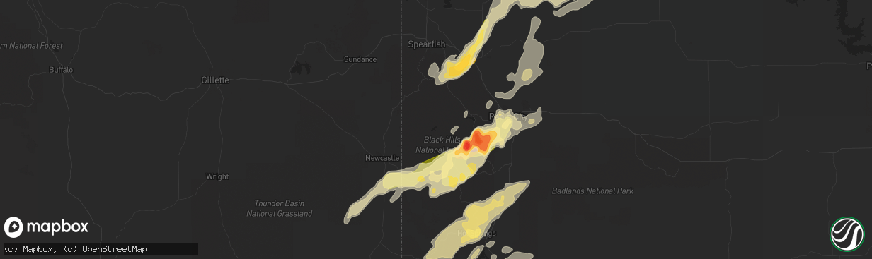 Hail map in Hill City, SD on July 27, 2015