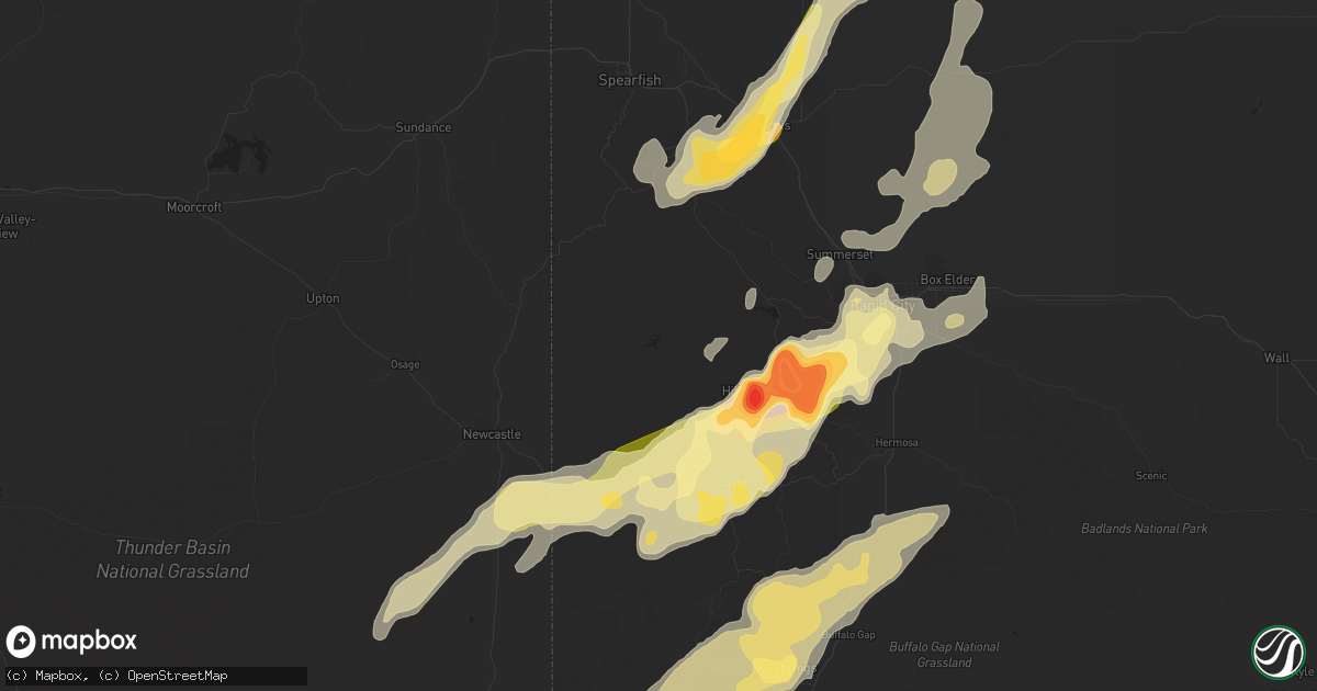 Hail map in Hill City, SD on July 27, 2015