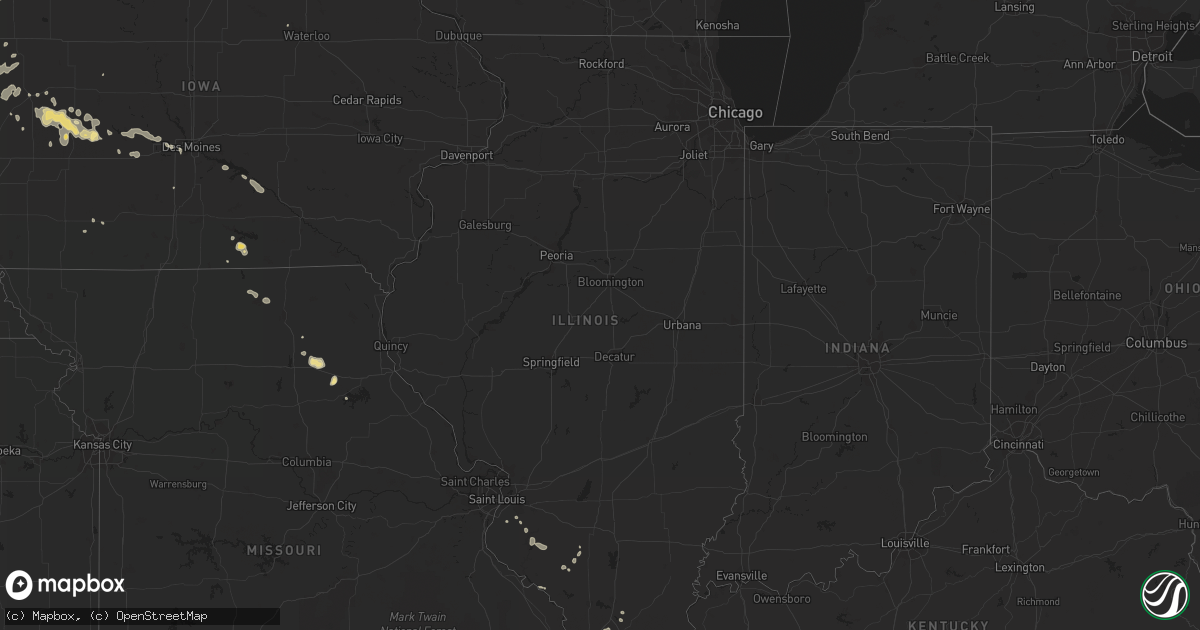 Hail map in Illinois on July 27, 2015