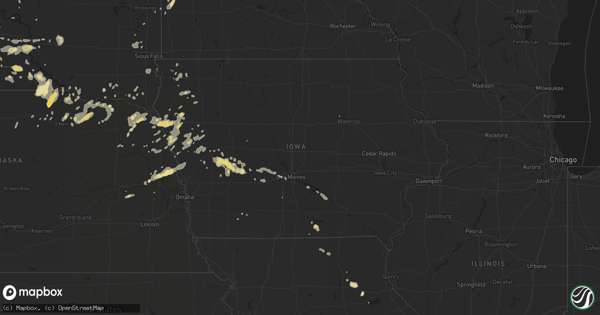 Hail map in Iowa on July 27, 2015