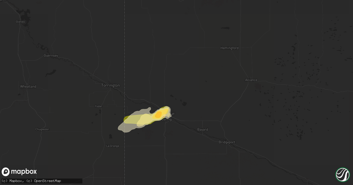 Hail map in Scottsbluff, NE on July 27, 2015