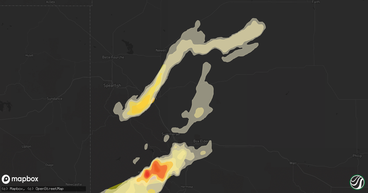 Hail map in Sturgis, SD on July 27, 2015