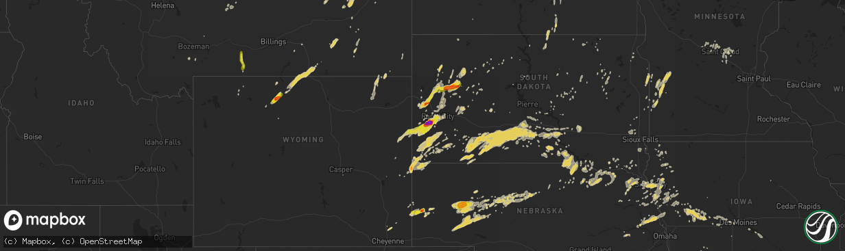 Hail map on July 27, 2015