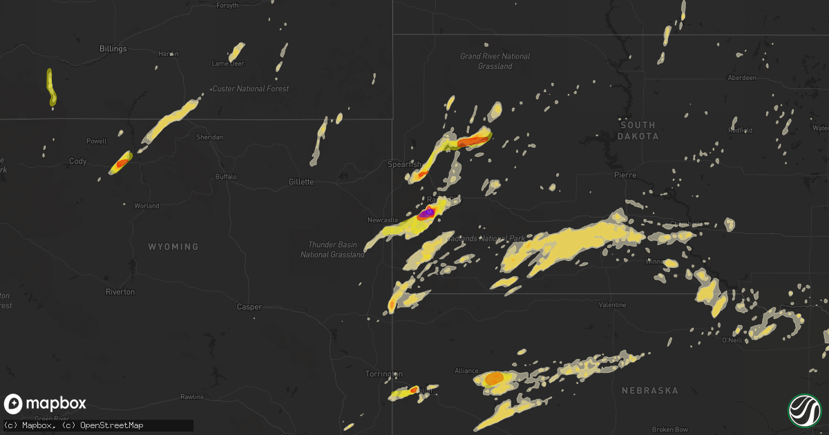 Hail map on July 27, 2015