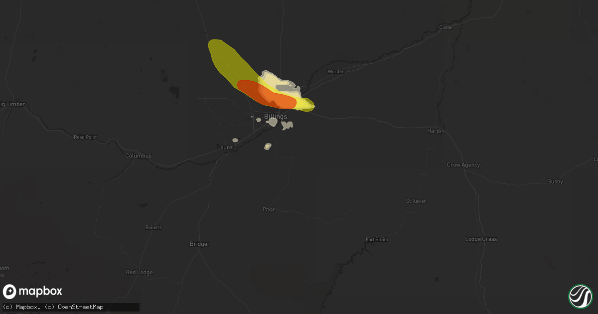 Hail map in Billings, MT on July 27, 2016