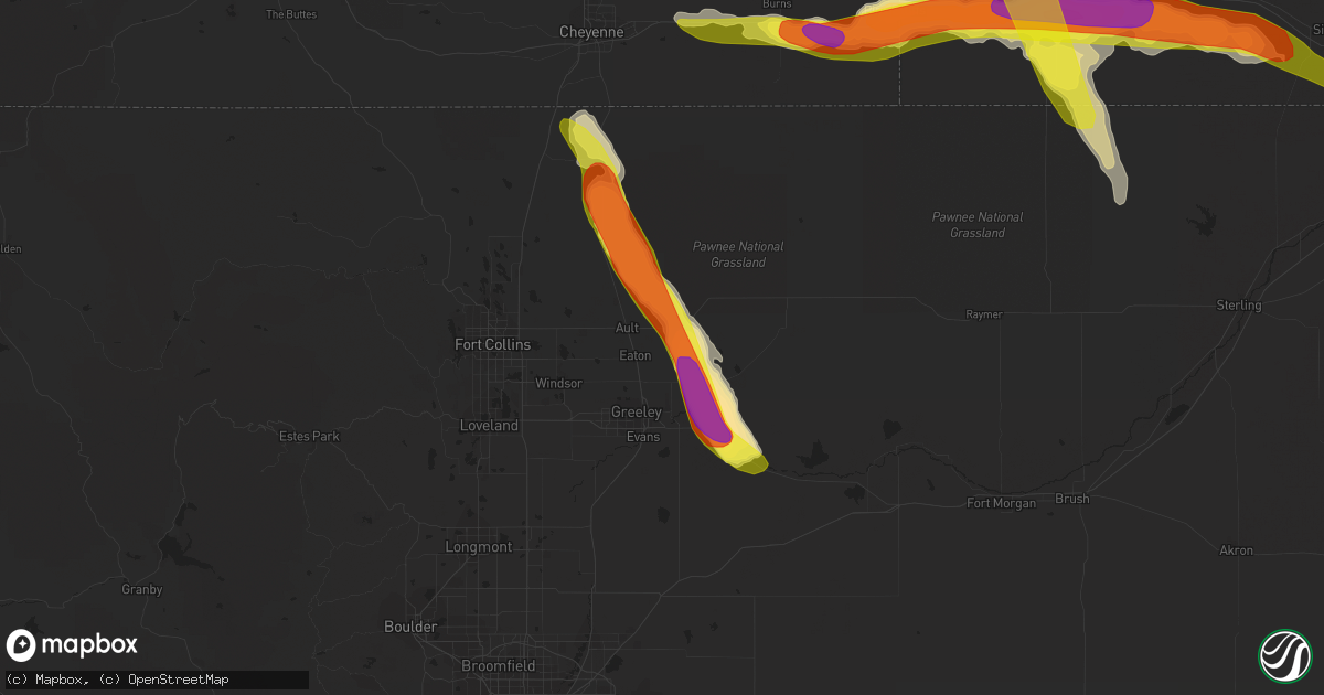 Hail map in Eaton, CO on July 27, 2016