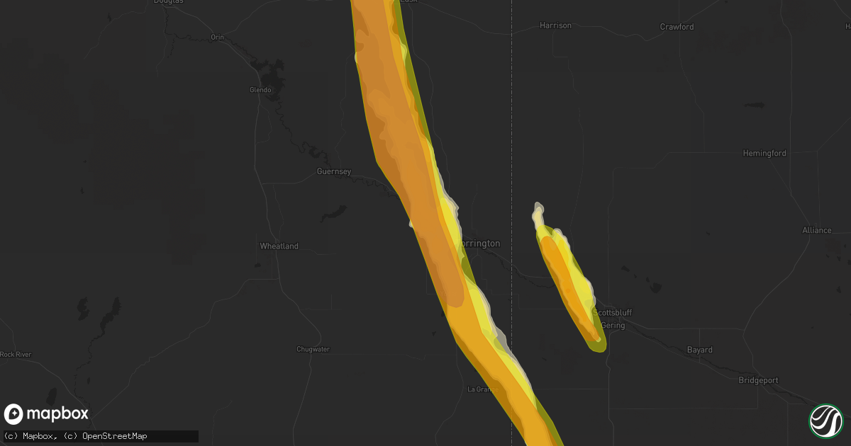 Hail map in Lingle, WY on July 27, 2016
