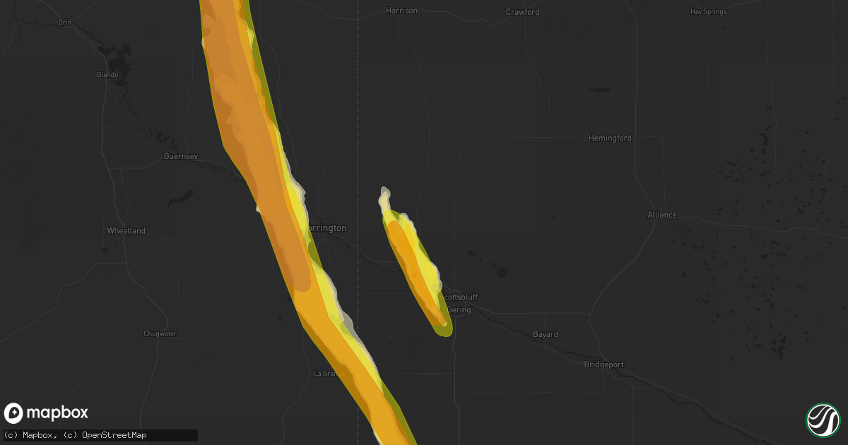 Hail map in Mitchell, NE on July 27, 2016