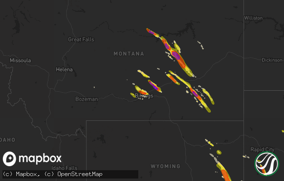 Hail map preview on 07-27-2016