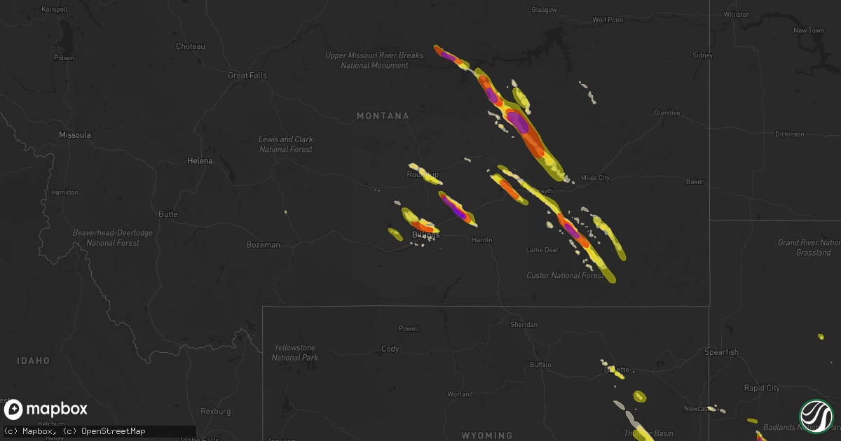 Hail map on July 27, 2016