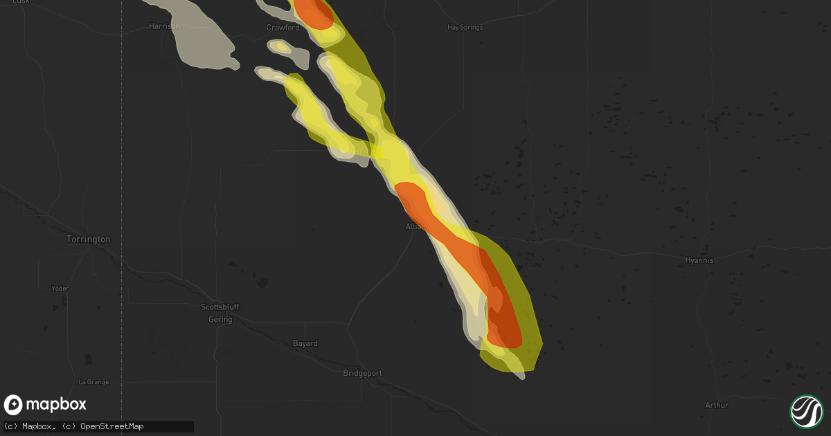 Hail map in Alliance, NE on July 27, 2017