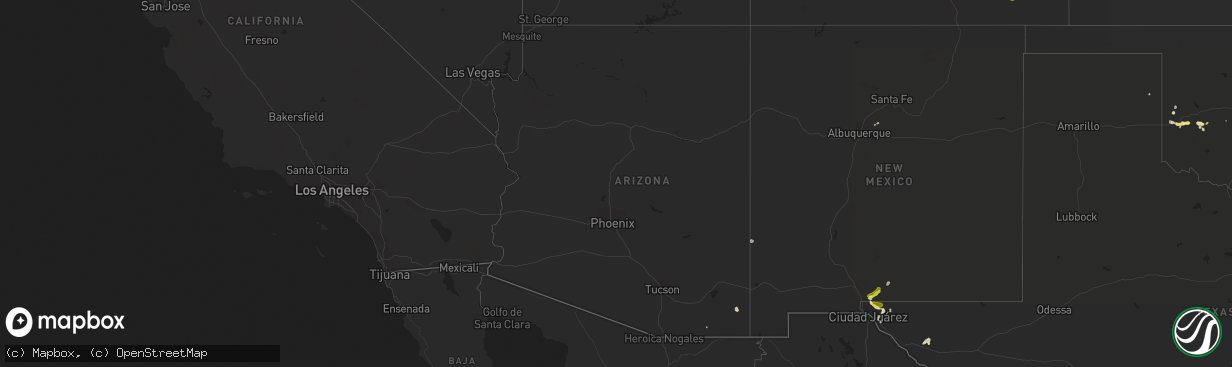 Hail map in Arizona on July 27, 2017