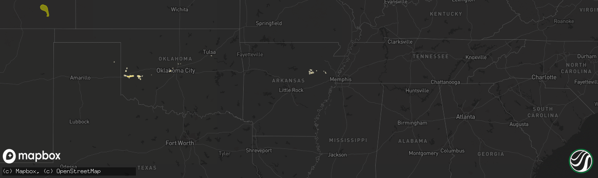 Hail map in Arkansas on July 27, 2017