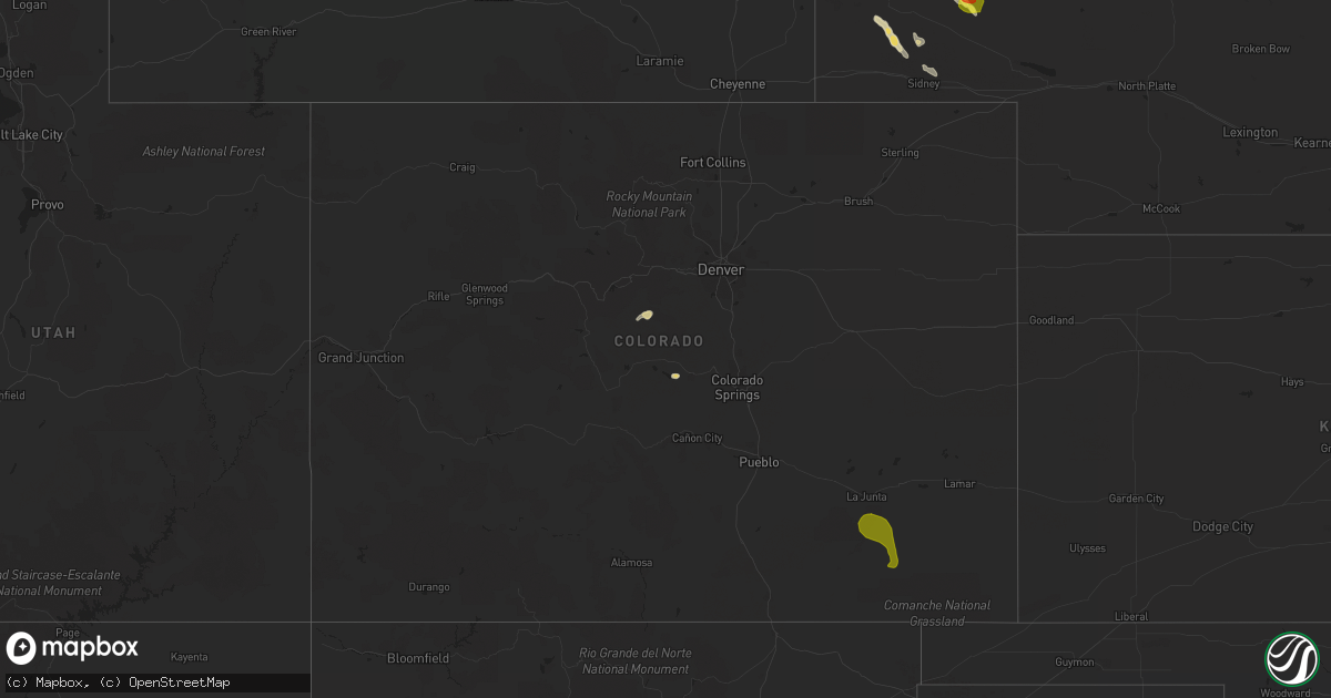 Hail map in Colorado on July 27, 2017