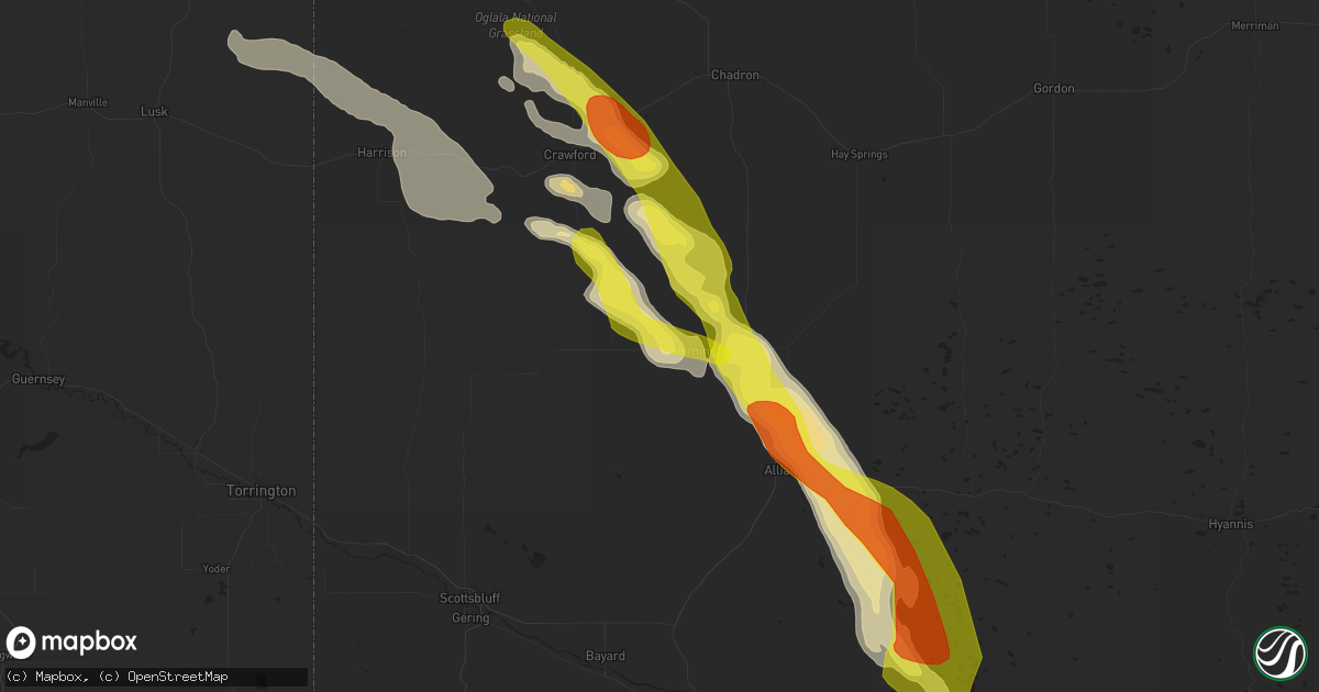 Hail map in Hemingford, NE on July 27, 2017
