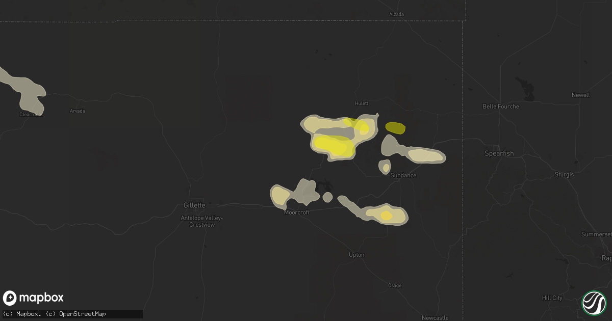 Hail map in Moorcroft, WY on July 27, 2017