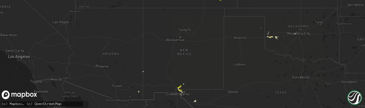 Hail map in New Mexico on July 27, 2017