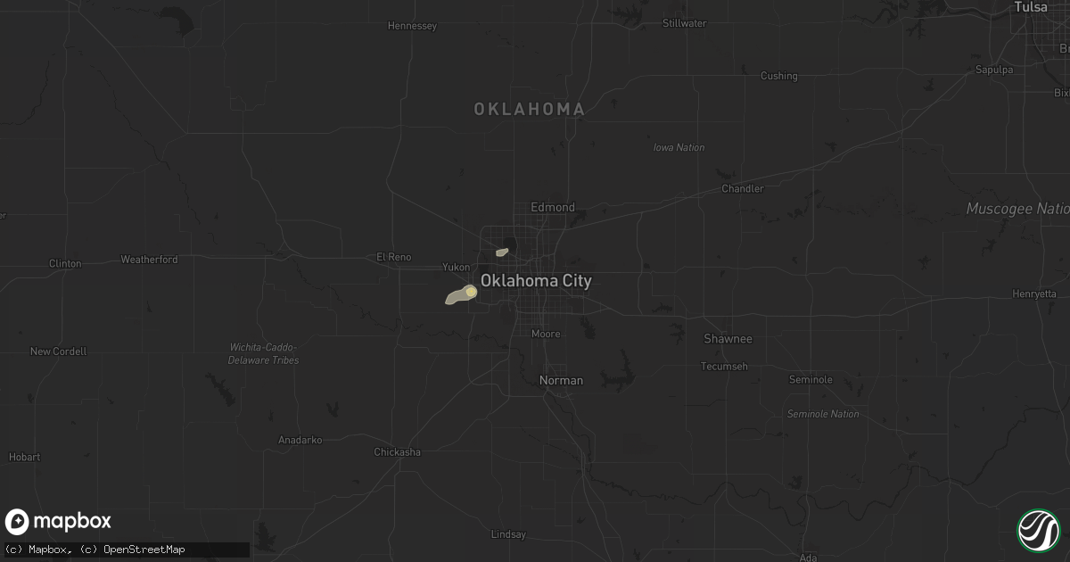 Hail map in Oklahoma City, OK on July 27, 2017