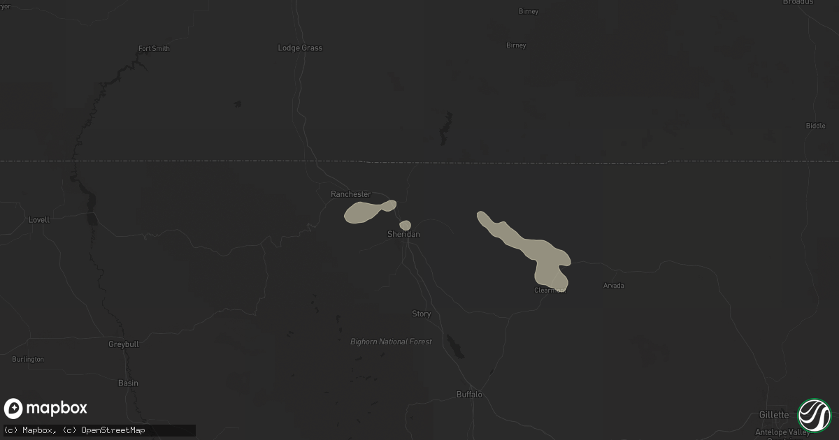 Hail map in Sheridan, WY on July 27, 2017