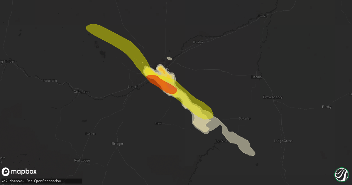 Hail map in Billings, MT on July 27, 2018
