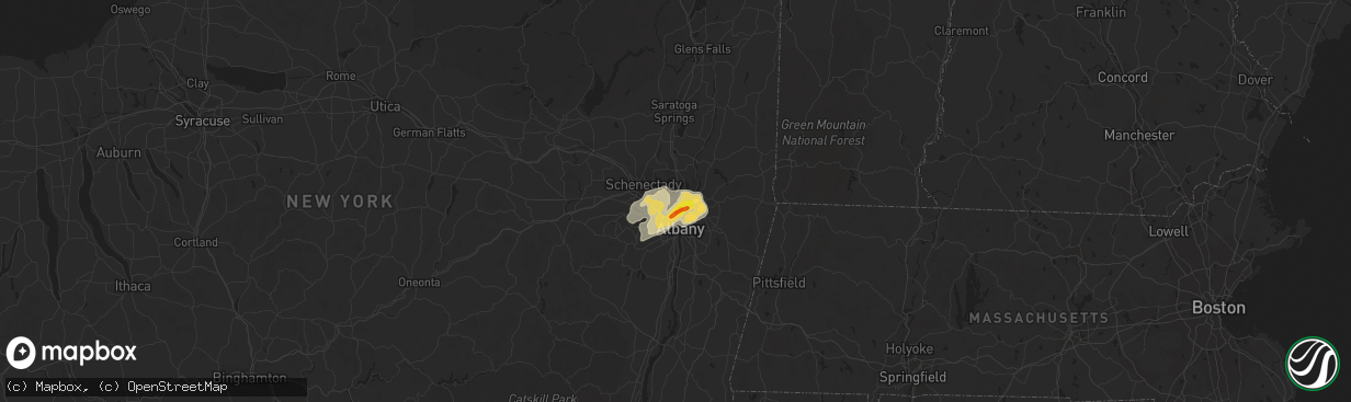 Hail map in Latham, NY on July 27, 2018