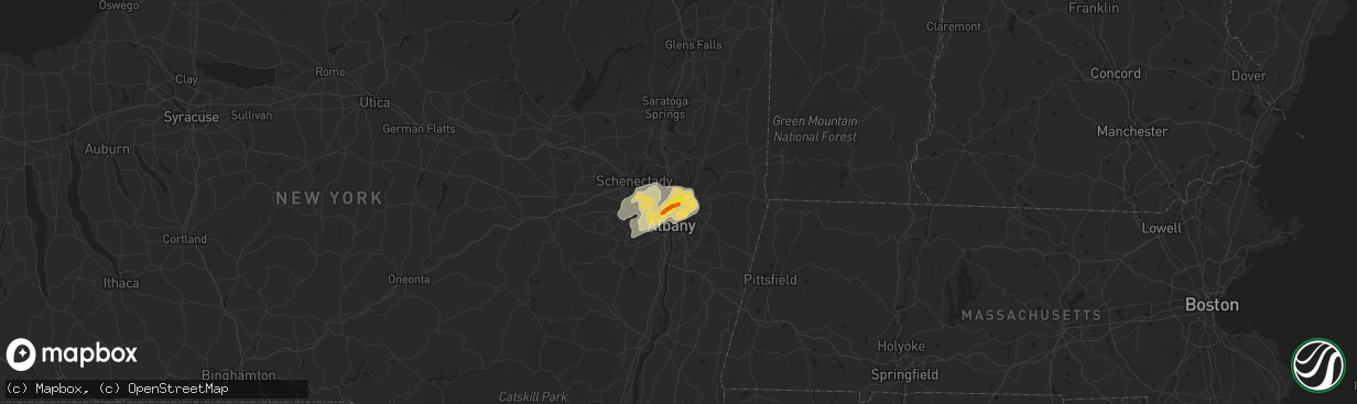 Hail map in Watervliet, NY on July 27, 2018