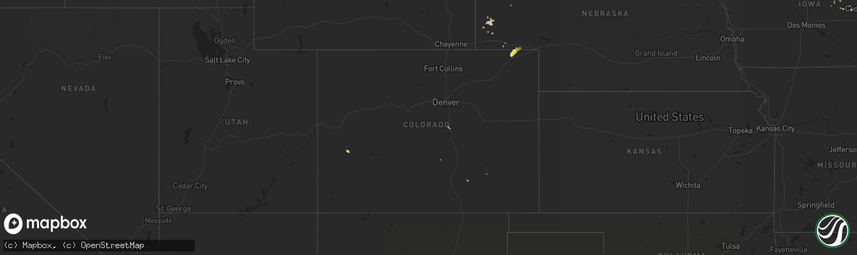 Hail map in Colorado on July 27, 2019