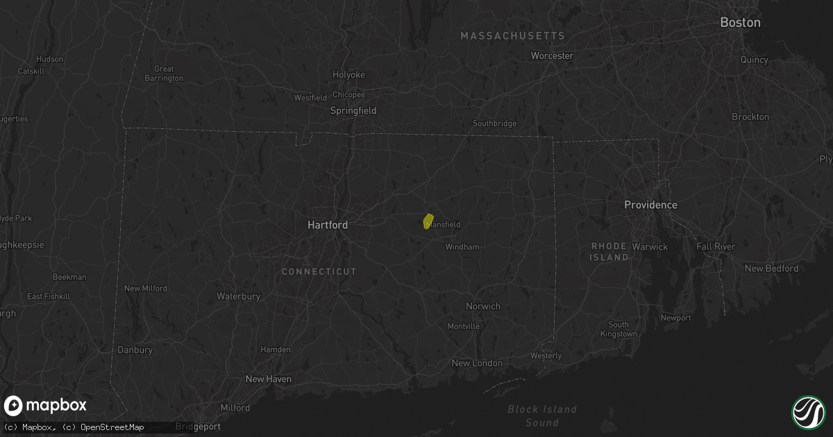 Hail map in Coventry, CT on July 27, 2019