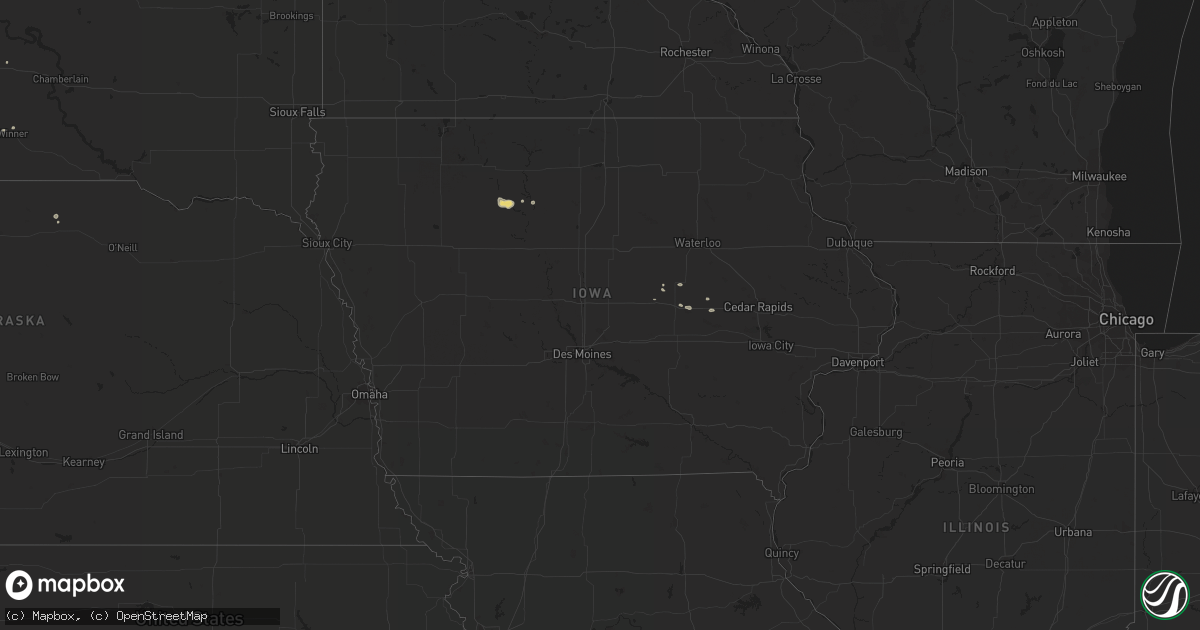 Hail map in Iowa on July 27, 2019