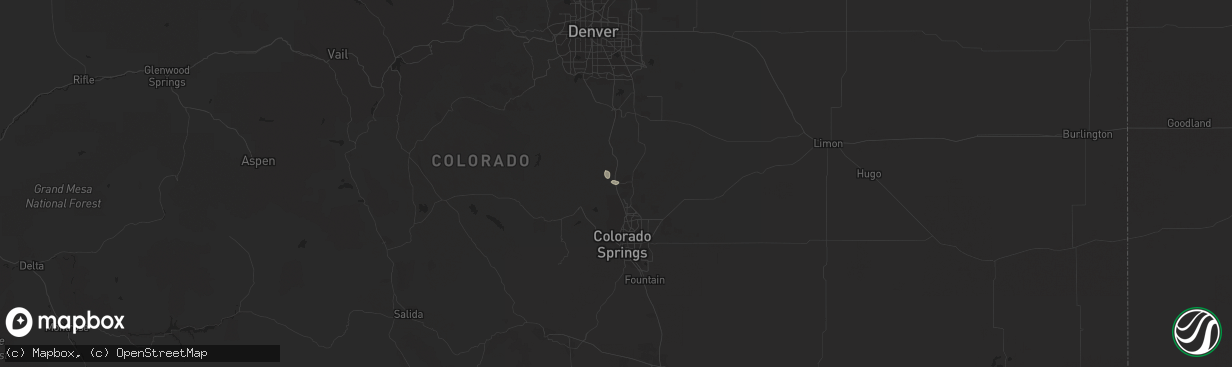 Hail map in Monument, CO on July 27, 2019