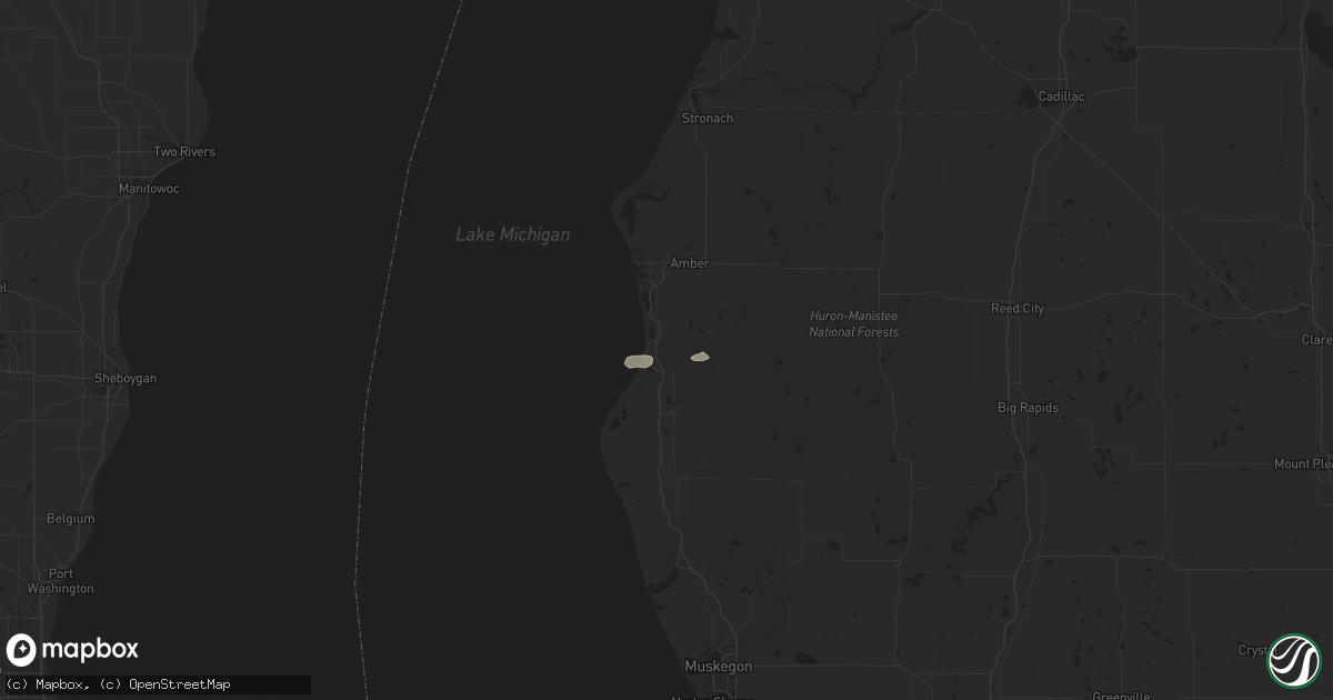 Hail map in Pentwater, MI on July 27, 2019