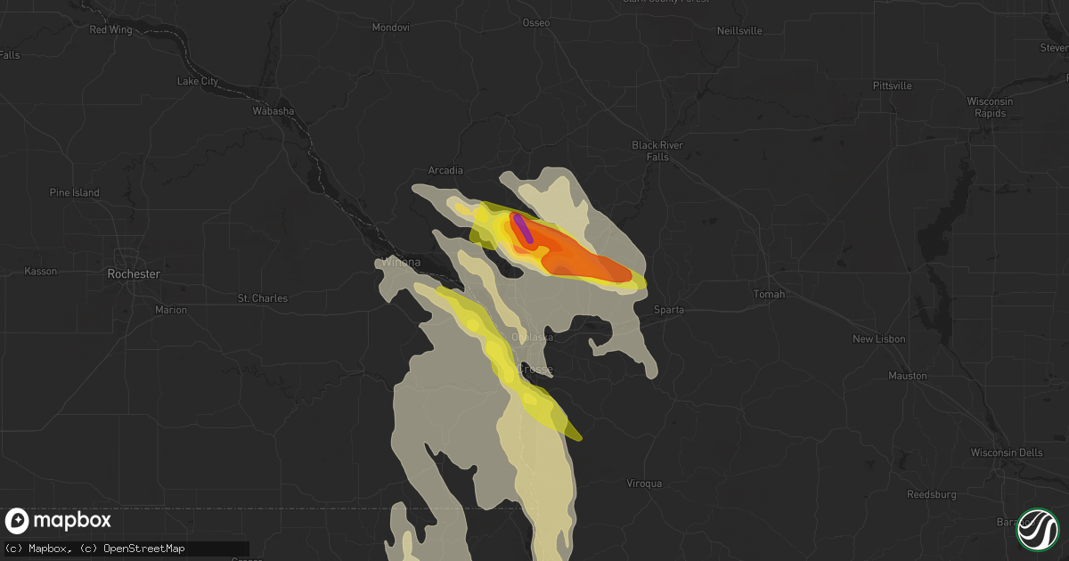 Hail map in Holmen, WI on July 27, 2021
