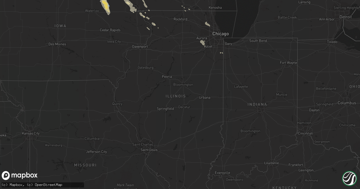 Hail map in Illinois on July 27, 2021